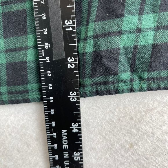BEACHLUNCHLOUNGE Womens XS Blue Green Plaid Flannel Ruffle Sleeve Dress Pockets - Picture 8 of 14